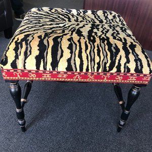 Faux Tiger Print Ottoman